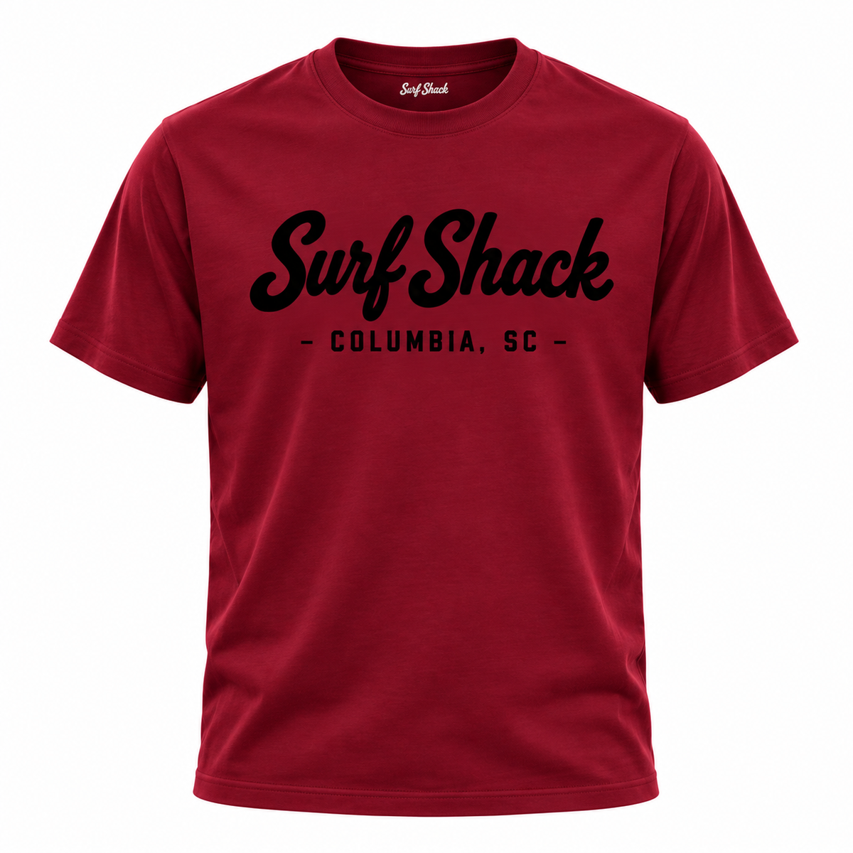 Surf Shack South Carolina Tee, Garnet / Black