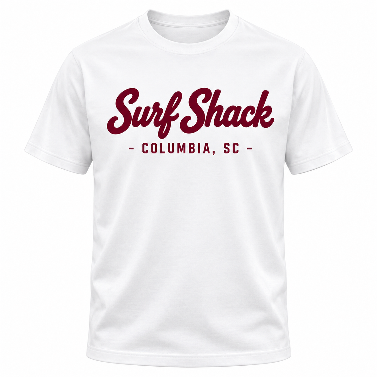 Surf Shack South Carolina Tee, White / Garnet