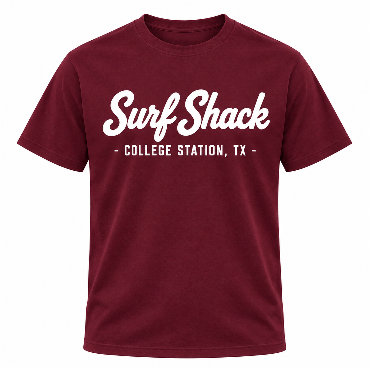 Surf Shack Texas A&M Tee, Maroon / White