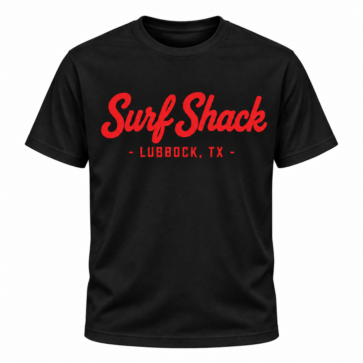 Surf Shack Texas Tech Tee, Black / Scarlet