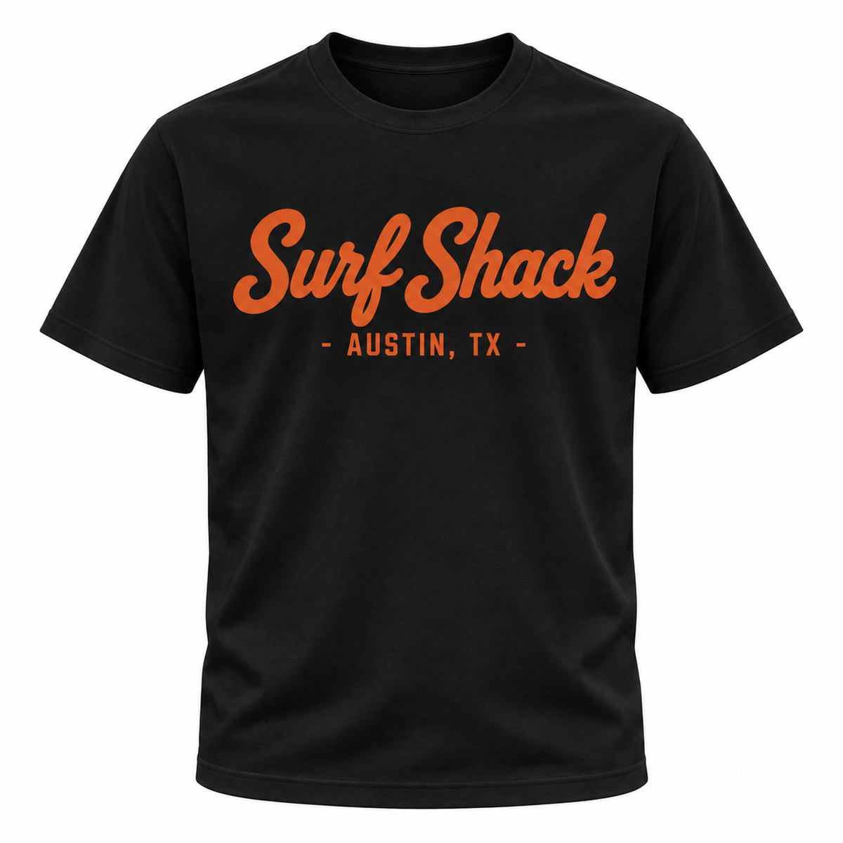 Surf Shack Texas Tee, Black / Burnt Orange