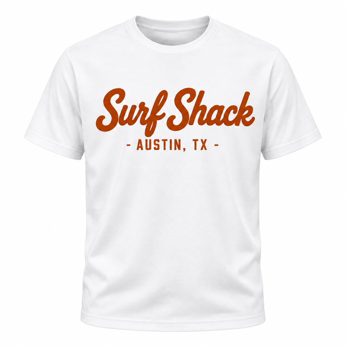 Surf Shack Texas Tee, White / Burnt Orange