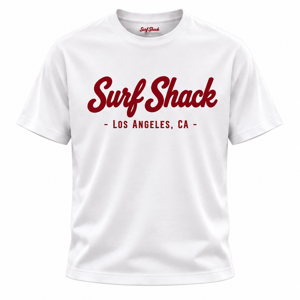 Surf Shack USC Tee, White / Cardinal